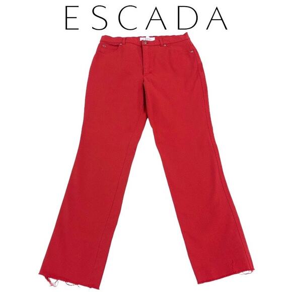 Escada Coral Raw Hem Denim Pants - Picture 14 of 14